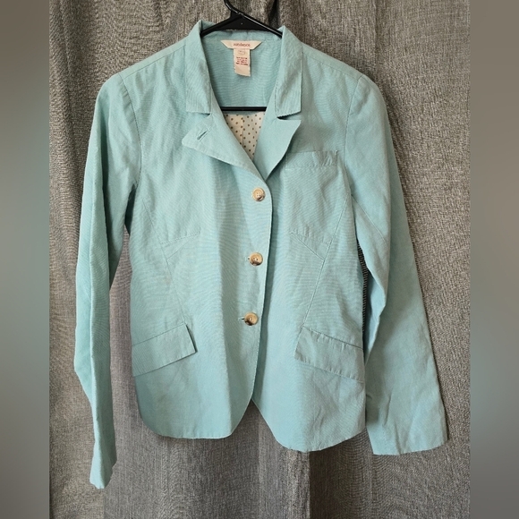 Sundance Linen Blend Light Blue Audrey Asymmetrical Blue Blazer Size 2 - Picture 1 of 4